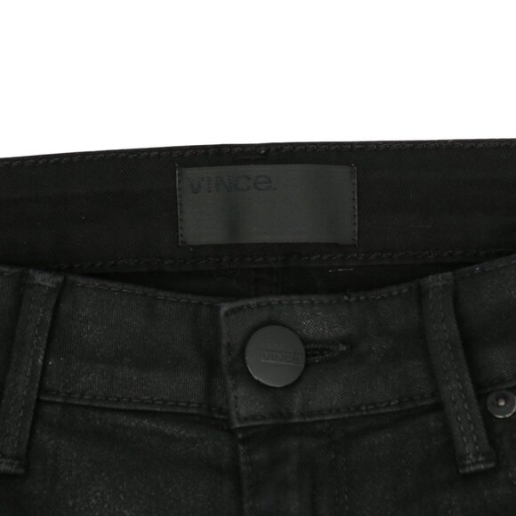 Vince Black Dylan Coated Moto Zip Leg Skinny Pants Jeans 27 - Picture 5 of 9